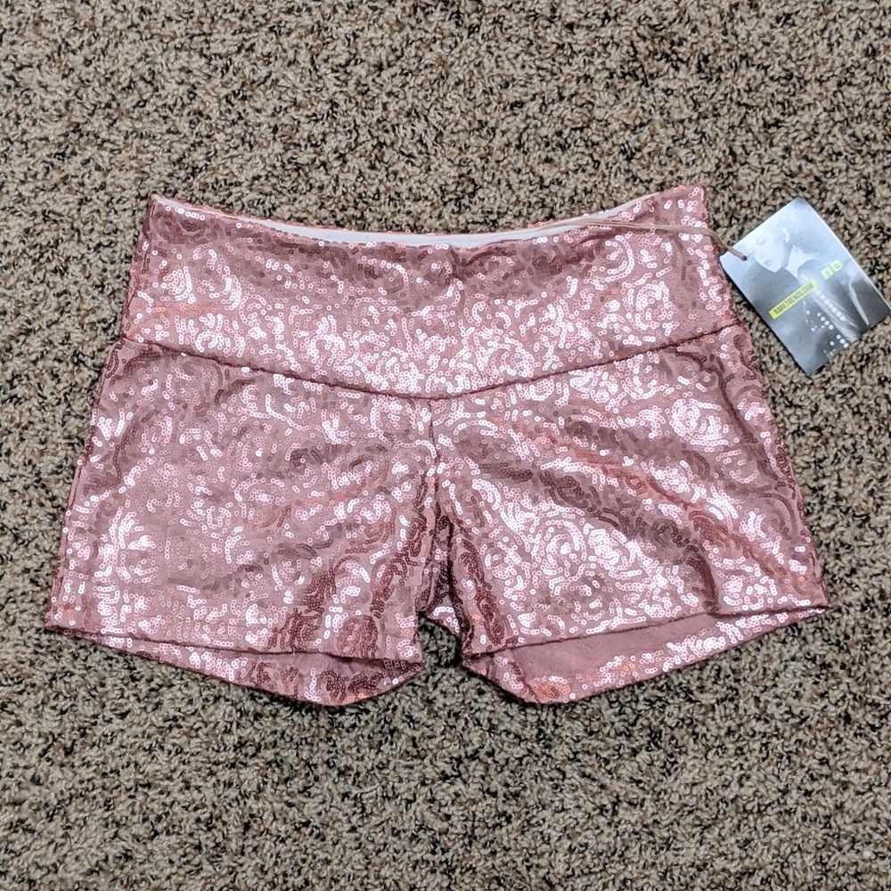 Pink Sequin Hot Shorts NWT Size S